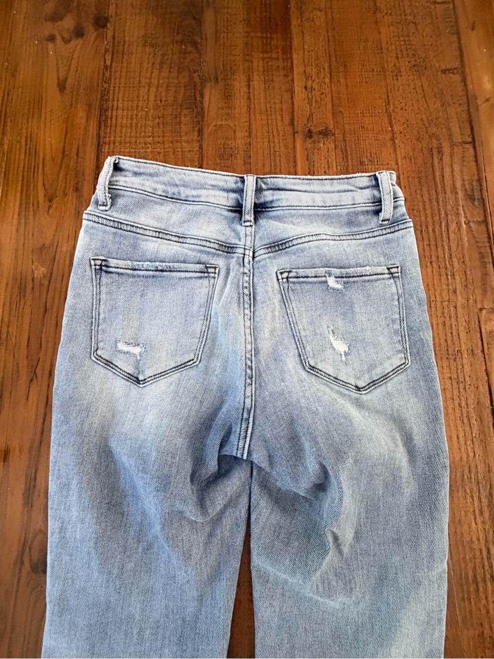 Vervet Light Blue Distressed Flare Jeans — Women's High-Rise Flared Denim 28 - Picture 10 of 12